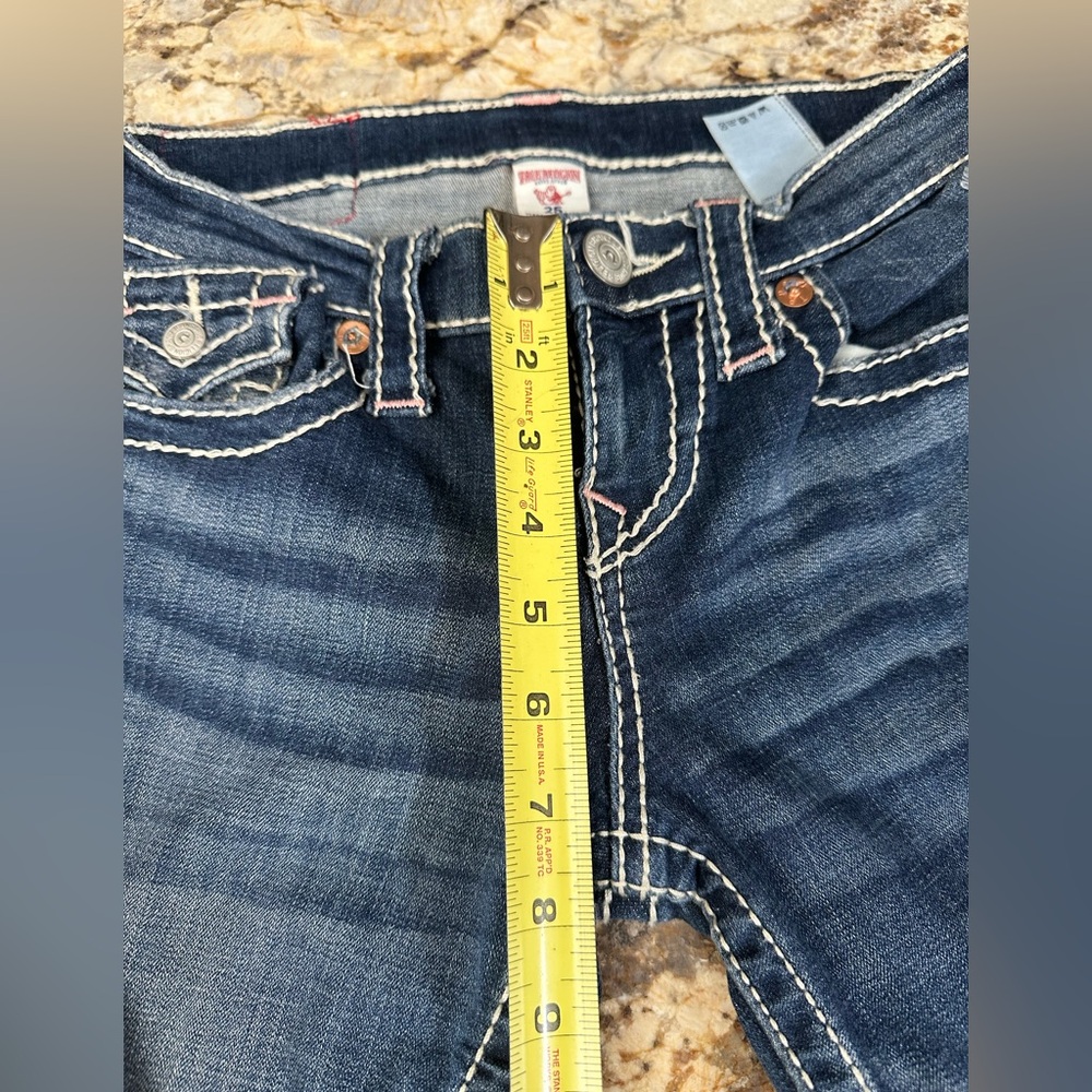 True Religion sz 25 capri skinny jeans distressed Strech - Picture 10 of 10